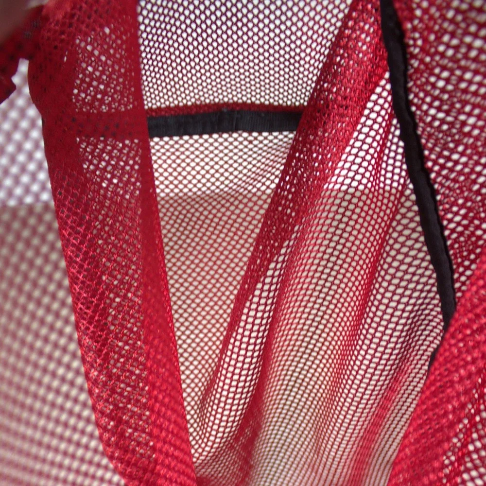 JanSport Mesh Backpack Red School Bag See Through Daypack JS00T69G